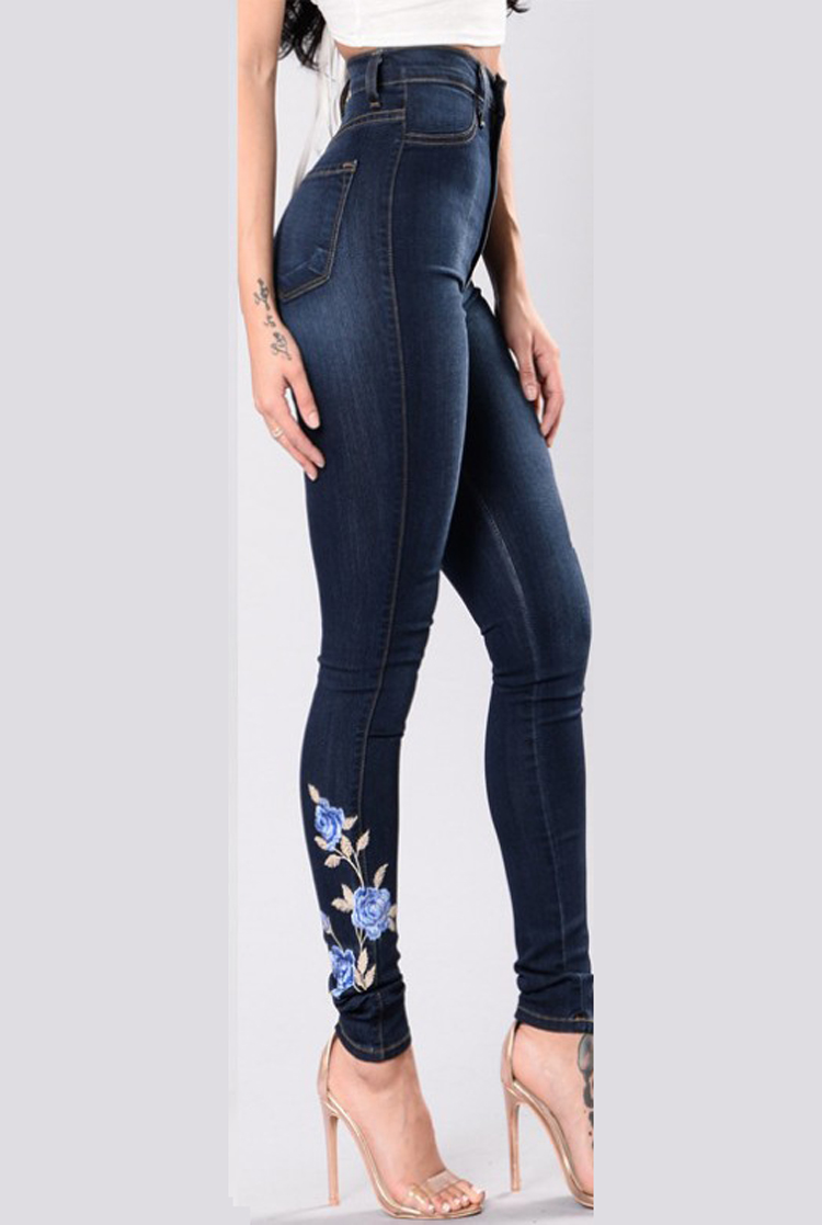 SZ60109 embroidered denim jeans